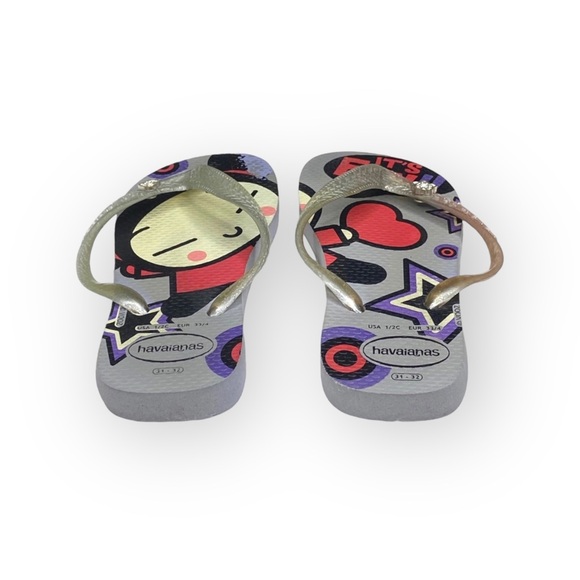 Havaianas x VOOZ ☼ Thong Flip Flop Sandals ☼ Decorative Crystalized Studs ☼ Grey - Picture 6 of 16